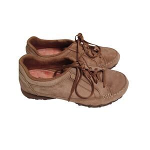 Women's Sketchers relaxed fit air cooled memory foam Suede Sneakers 7.5 Casual